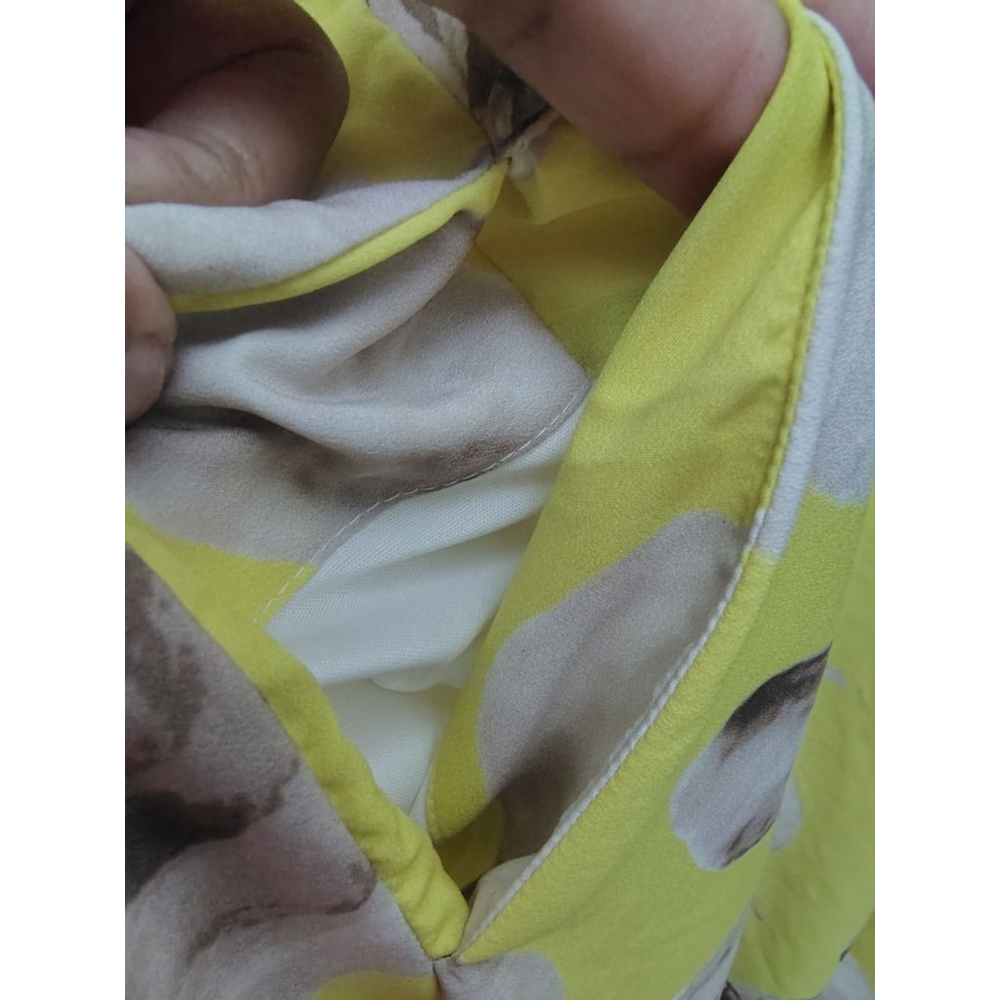 eShakti Custom Yellow Floral Swing Dress | Pockets | Lined | Plus Size - Picture 7 of 11